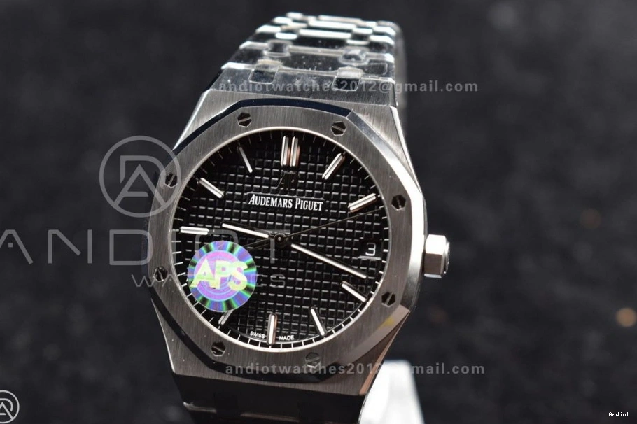 Dial Clone on 41mm Super 15500 Textured 1:1 Best Royal SS Bracelet Oak Black SS APSF Edition A4302 0517